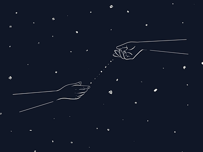 Love, intimacy and connection in the Universe 2/3 digital illustration hands illustration universe