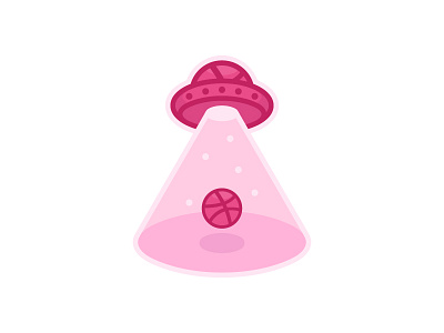 Playoff! Dribbble UFO Sticker abduction alien dribbble free giveaway mule pack playoff sticker stickers ufo vector