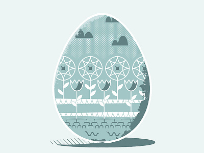 April Showers easter egg flat flower illustrate illustration rain texture vector worm