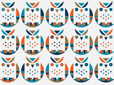 Night Owl 03 bird colorscheme geometric owl pattern