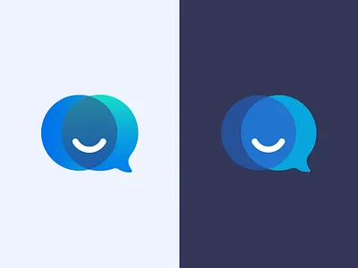 MrReply Logo bot bubble chat face facebook interaction intersection logo marketing reply smile tool