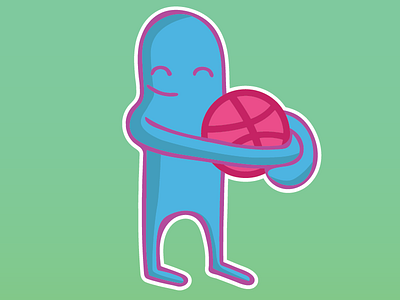 Dribbble Hugs! cute debut kawaii rebound sticker sticker mule utah