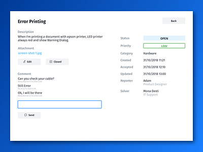 Ticketing Web Application application blue collab collaboration comment helpdesk priority report support ticket ticketing web