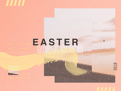 Easter 2018 brush stroke cross easter gradient orange peach yellow