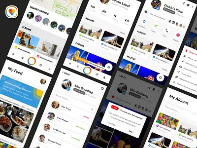 Apperture Elements album feed friends list live nearby photo places restaurant