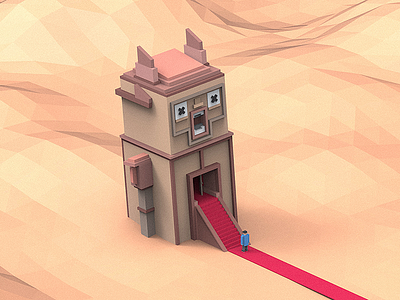 Totem 3d cinema4d color desert keyshot lowpoly render safari sketchup totem