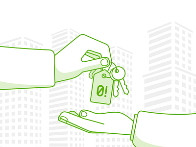 Promo illustration for Nichegosebe.ru brand buiding flat gift illustration key logo nichegosebe realtor