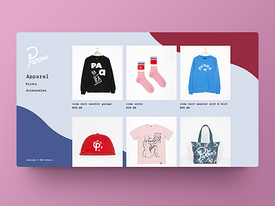 Parra Product List art art direction brand clean color fashion list parra typography ui ux website