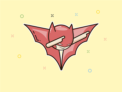 Dribbble Sticker Playoff art batman character clean dab design dribbble flat illustration line art minimal simple