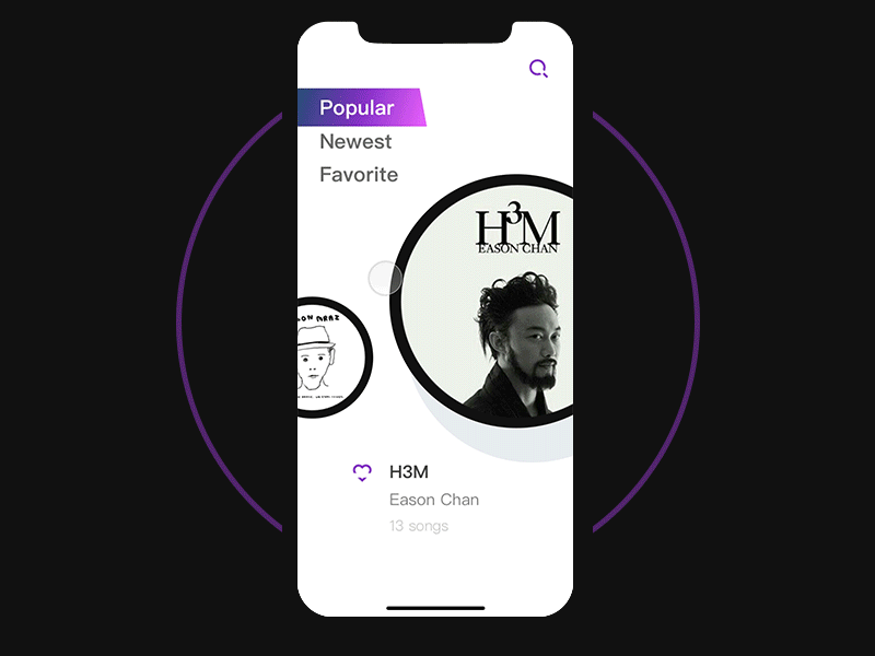 Music app gif music player playlist records ui ux