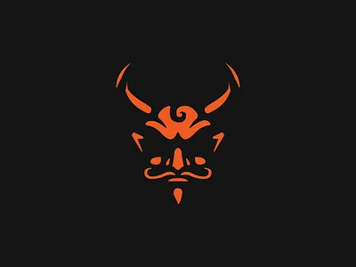 Satan branding devil head icon logo mark negative satan space