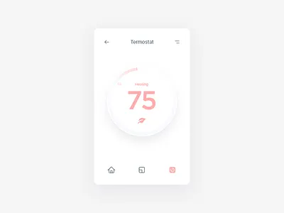 Daily UI #021 app dailyui dashboard heating home monitoring dashboard smart home thermostat ui uiux