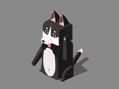 2.5D Husky 2.5d animal dog husky illustration lovely zoo