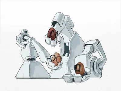 Team RoboArm arms articulated arm draft egg hands joints machinery mechanics metal robot sketch team