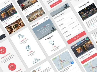 Fetchlah - Mobile UI app cats dogs fetch mobile pet proposal startup