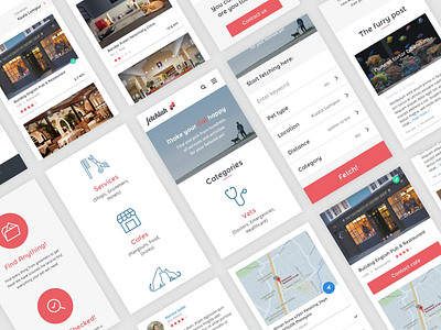 Fetchlah - Mobile UI app cats dogs fetch mobile pet proposal startup