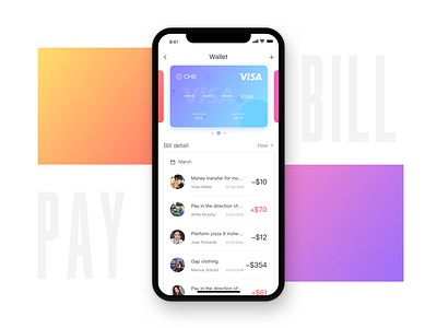 Credit card bill bill card credit photoshop sketch ui wallet