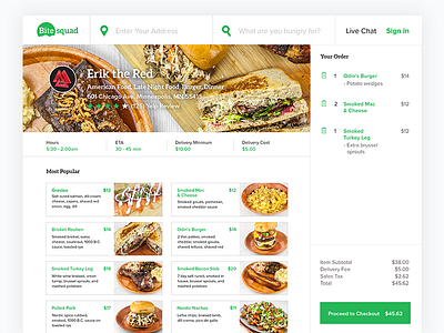 New Design for Bitesquad Ordering Platform delivery digital food ordering ui ux web app