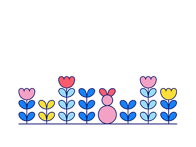 Spring Palette Day easter flowers icons rabbit spring