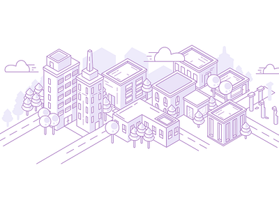 Isometric City View 2d build city design illustration isometric landscape linear liner map real estate vector