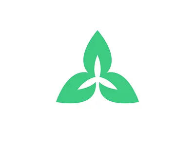 Green Tech Icon (Leaves + Wind Turbine) green icon leaf leaves logo mark symbol tech wind