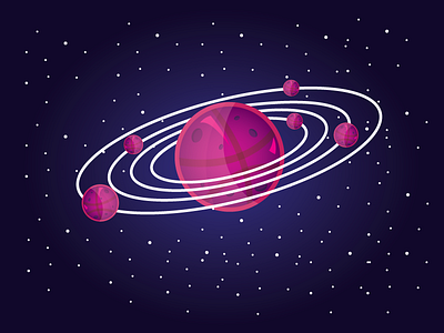 Dribbble solar system !!! 2d dribbble flat outdoor planet solar solar system sticker