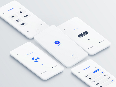 Secura Mobile UI for IoT blue interaction iot minimal ui ux