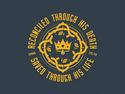 Easter Graphic badge blood church circle crest crown death droplet leaf life logo saved thorns vine