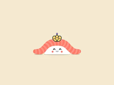 Queen of Sushi crown icon illustration queen sashimi sushi tuna