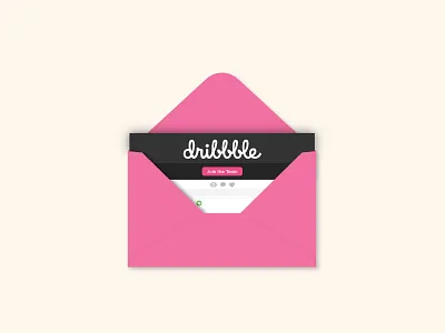 Welcome to Dribbble envelope invite rebound sticker mule