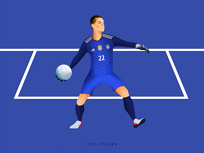 Ter Stegen athlete blue colorful futbol germany goalkeeper illustration mundial soccer sports ter stegen world cup