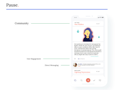 Pause. Community Mock community menopause mockup ui ux