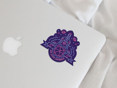 Rocket Dribbble Sticker dribbble stickers illustration inspiration playoff rocket space vector