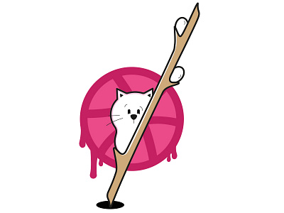 Pussy Willow cat playoff pussy sticker stickermule white willow