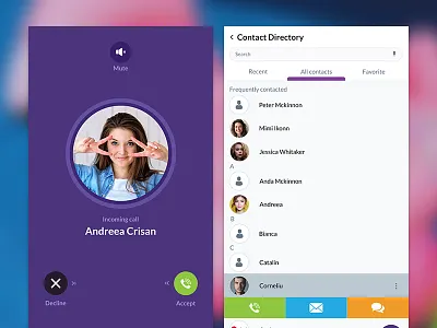 Call incoming call contact directory incoming call