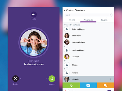 Call incoming call contact directory incoming call