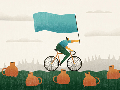 Cycling character design design editorial design flat illustration poster print