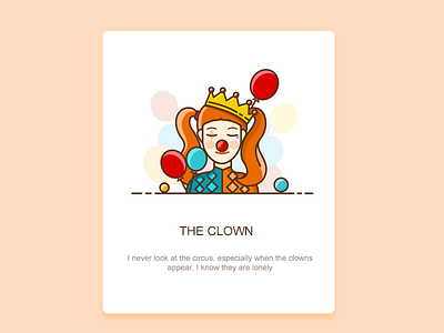 The clown character，stroke，clown