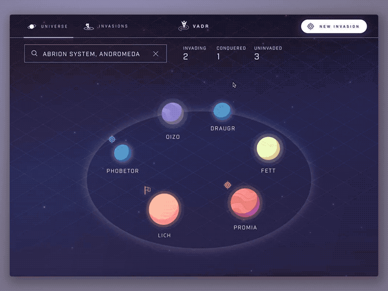 VADR designthinking fictionalui planet productdesign space ui universe ux uxui webdesign