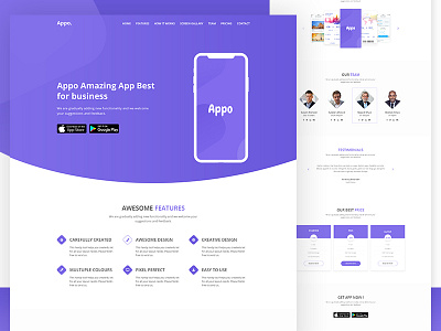 App Landing Theme Design app design interface landing page theme themeforest ui user experience ux web webdesign