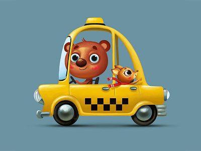 Taxi animal bear car taxi