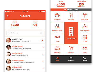 Mobile App Homescreen Design android black dashboard homescreen ios list red socity