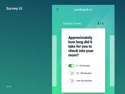 Survey UI cards form interface questions survey ui web