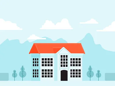 WeFix - Anim 1 - dorm animation building character design dorm illustration motiongraphics mountains tech university varsity vector