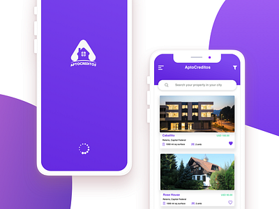 Real Estate App UI Kit Design - 'Splash' & 'Home' Screens android app design illustration ios iphone mobile ui ux