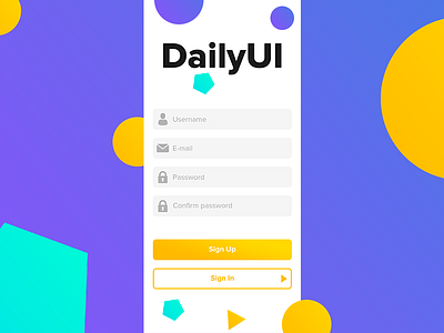 Daily UI challenge #001 — Sign Up app challenge dailyui form sign in sign up ui