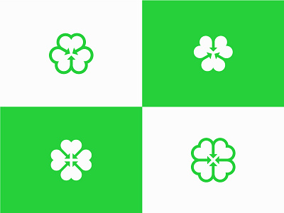 3 and 4 Arrow Leaf Clover branding clover identity leaf logo mark negative space sign symbol white space