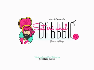 Sat Sri Akal avatar bhangra dribbble hello illustration sardar sketch