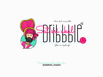 Sat Sri Akal avatar bhangra dribbble hello illustration sardar sketch