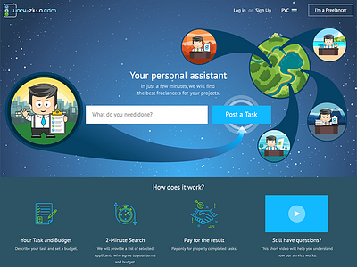 New website of Work-Zilla.com. Main page for customer creative design icons illustrations site ui ux web website work zilla
